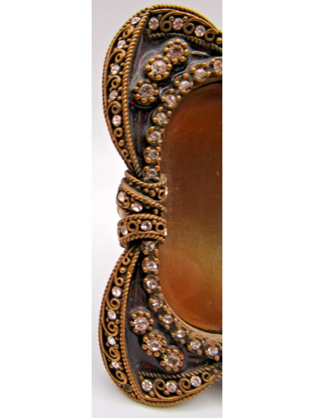 Signed Edgar Berebi Ribbons Frame Enamel and Swarovski Crystal 7471/8